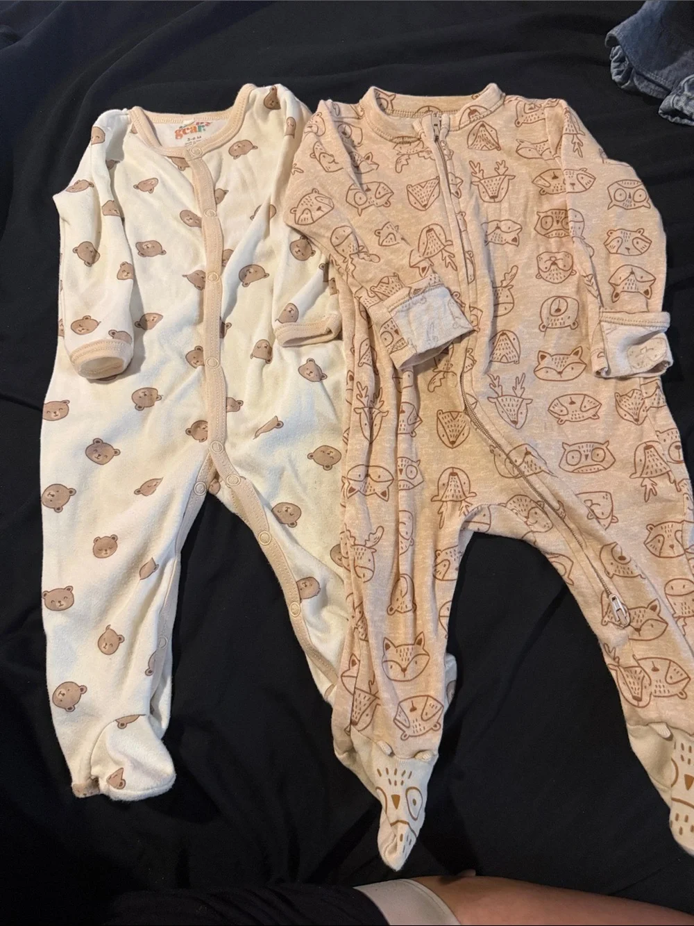 Old Navy Beige & Cream Baby Footed One-Pieces - 2 Pack